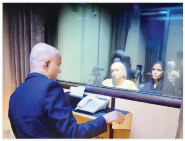  ??  ?? The mother and wife of convicted Indian spy, Kulbhushan Jadhav, during their historic meeting at the Pakistan Ministry of Foreign Affairs on Monday. (AN photo)