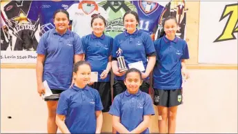  ??  ?? Year 7/8 girls winners Levin Intermedia­te.