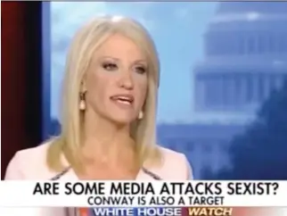  ??  ?? A screengrab from a TV show of senior White House adviser Kellyanne Conway.