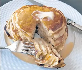  ?? ELIZABETH KARMEL/AP ?? If cooking for a crowd, this recipe can be easily doubled and extra pancakes can be frozen and reheated with very little difference in taste.
cups all-purpose flour tablespoon granulated sugar plus 1/4 teaspoon fine sea salt teaspoon baking powder...