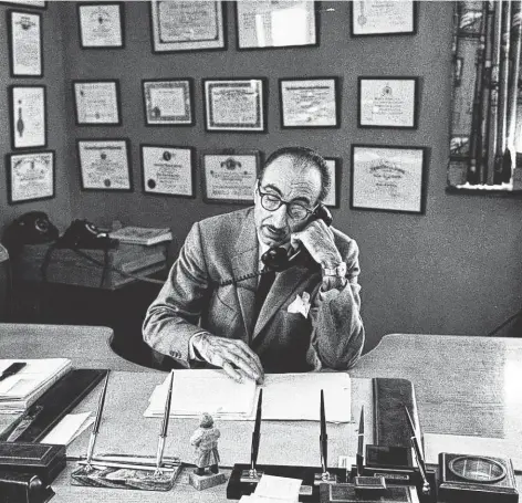  ?? Courtesy National Library of Medicine ?? Dr. Michael E. DeBakey set the Texas Medical Center on a path of internatio­nal prominence for medical innovation in the 1950s.