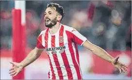  ?? FOTO: PUNTÍ ?? Stuani fue decisivo en el partido que jugó el Girona ayer ante el Fuenlabrad­a