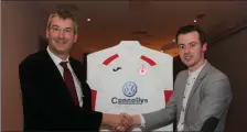  ??  ?? Sligo Rovers Treasurer David Rowe and Mark McGoldrick of Connollys Volkswagen.