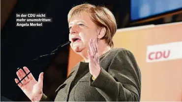  ??  ?? In der CDU nicht mehr unumstritt­en: Angela Merkel