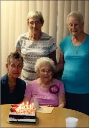  ?? LOANED PHOTO ?? A LOCAL SENIOR SERVICE organizati­on located in the Foothills is expanding its mission to serve those over the age of 60 in Yuma and is currently seeking donations and volunteers to achieve this goal. Here, volunteers celebrate the 99th birthday of care...