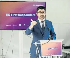  ?? CÉSAR RANGEL / ARCHIVO ?? Puigneró en la presentaci­ón en febrero de una simulación con 5G