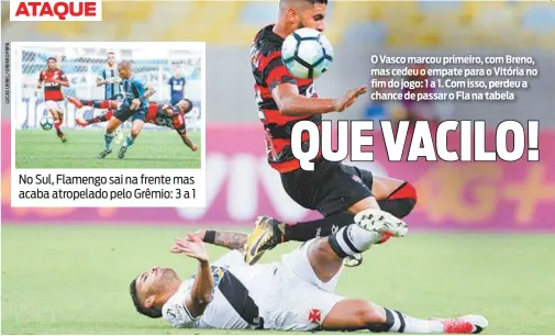  ?? ERNESTO CARRIÇO ?? No Sul, Flamengo sai na frente mas acaba atropelado pelo Grêmio: 3 a 1