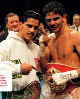  ??  ?? PROUD FAMILY: Al Goossen [left] with the brothers who went on to win world titles as pros