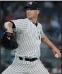  ?? AP PHOTO/FRANK FRANKLIN II ?? New York Yankees' J.A. Happ delivers a pitch during the first inning of a baseball game against the Tampa Bay Rays Tuesday in New York.