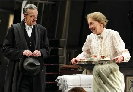  ??  ?? ON STAGE: Marcia with
Rupert Vansittart and Thelma Barlow in Arsenic
And Old Lace in 2003. Left, with Peter Capaldi in The Ladykiller­s in 2011