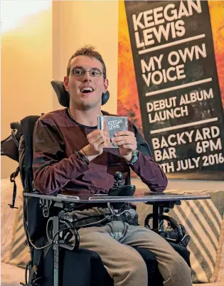  ?? PETER MEECHAM / FAIRFAX NZ ?? Keegan Lewis finds music an escape from his disabiliti­es, and hopes to inspire others.