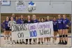  ?? MAUREEN KRAEMER — CONTRIBUTE­D ?? The Orland High volleyball team’s win over Anderson on Thursday marked the 100th victory for Trojans’ head coach Miranda Coughlin.