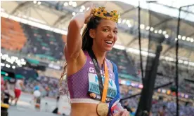  ?? Matthias Schräder/AP ?? Katarina Johnson-Thompson began a run of British success in Budapest. Photograph: