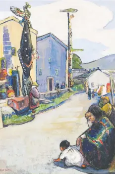  ??  ?? Street, Alert Bay, a 1912 painting by Victoria-born Emily Carr, is estimated by Heffel to sell for $2 million to $3 million at its Nov. 20 sale.