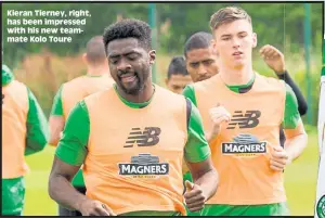  ??  ?? Kieran Tierney, right, has been impressed with his new teammate Kolo Toure