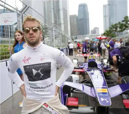  ??  ?? Virgin Racing’s Sam Bird, behind the wheel of a Jaguar, won the second Diriyah Formula E race in Riyadh on Saturday.