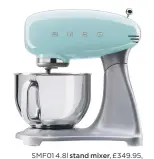  ??  ?? SMF01 4.8l stand mixer, £349.95, Smeg at John Lewis