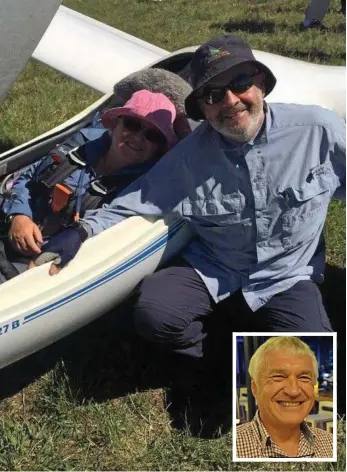  ?? PHOTO: CONTRIBUTE­D ?? HUMBLED: Jenny Thompson and husband Jeremy Thompson, 62. Mr Thompson died in a double-fatal glider crash on Tuesday. INSET: Norbert Gross.