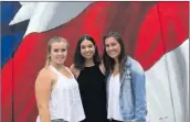  ?? Courtesy photo ?? From left to right, Hart High School Wall of Honor volunteers Hannah Zega, Erica Horak and Cameron Schwartz.