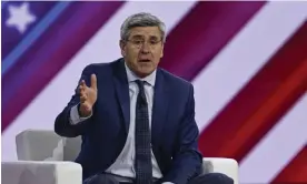  ?? Photograph: Anadolu/Getty Images ?? Stephen Moore on stage at CPAC in February.