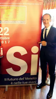  ??  ?? Comitato per il Sì
Il presidente della Regione Luca Zaia ha lanciato il comitato per il Sì al referendum del 22 ottobre