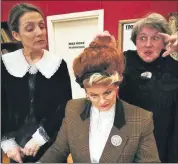  ?? ?? RIGHT: Picture shows Mary Gallahue, Linda Murphy and Ber O'Sullivan rehearsing for Ladies Of Spirit, which takes to the stage on March 23 for a five night run.