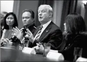  ?? ASSOCIATED PRESS ?? PRESIDENT DONALD TRUMP SPEAKS during a roundtable on immigratio­n policy in California in the Cabinet Room of the White House Wednesday in Washington.
