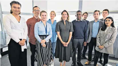  ??  ?? Victoria Atkins, Minister for Women, being interviewe­d by our journalism apprentice­s on how the UK has become more inclusive after eight years of Conservati­ve leadership. Above, left to right: Grace, Alex, Sophie, Pip, Victoria Atkins MP, Yohannes, Elliott, Josh, Gino and Sameeha