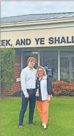  ?? Contribute­d ?? LaFayette High School Principal Maggie Stultz congratula­tes scholarshi­p recipient Jonathan Cole.