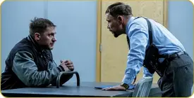  ?? Venom: Let There Be Carnage. ?? Tom Hardy (left) as Eddie Brock and Stephen Graham as Mulligan. Below, Tom Hardy (left) and director Andy Serkis on the set of