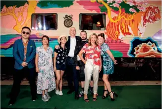  ??  ?? Jacky Tsai, Ping Coombes, Victoria Tang-owen, Simon Clinton, Kim Jones, Melanie Blatt, and Jaime Winstone