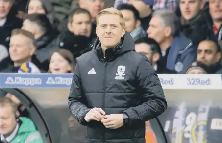  ??  ?? Boro boss Garry Monk is looking to turn around his side’s form at home to Ipswich tomorrow.