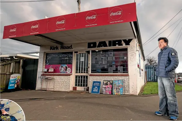  ?? ALDEN WILLIAMS/STUFF ?? Left: Security footage from this week’s armed robbery at Anthony Jung’s Kirk Rd Dairy in Templeton, above.