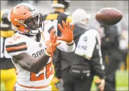  ?? Diamond Images/Getty Images ?? The Giants acquired free safety Jabrill Peppers from the Browns along with the No. 17 overall pick in the NFL draft and a third-round selection in exchange for Beckham.