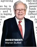  ??  ?? INVESTMENT:
Warren Buffett