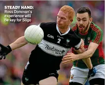  ??  ?? STEADY HAND: Ross Donovan’s experience will be key for Sligo