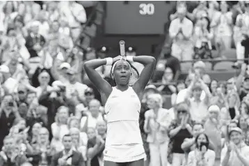  ?? TIM IRELAND/AP FILE PHOTO ?? Coco Gauff, seen here during Wimbledon this summer, won the WTA singles title Sunday.