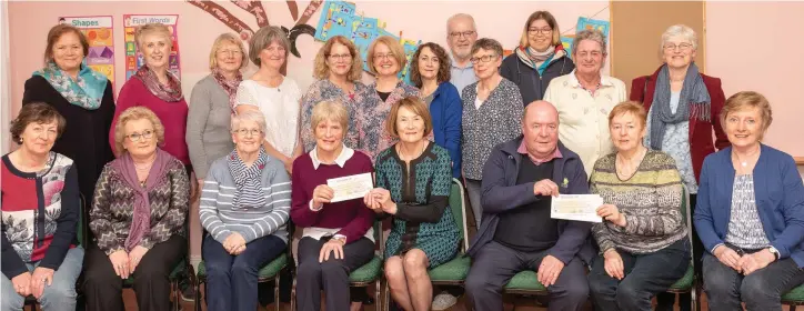  ??  ?? Greystones Folk Group present to Lakers and Kevin Bell fund.