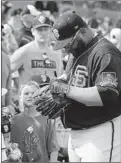  ?? DARRON CUMMINGS/AP ?? The Giants’ Pablo Sandoval may be signing fewer autographs this spring.