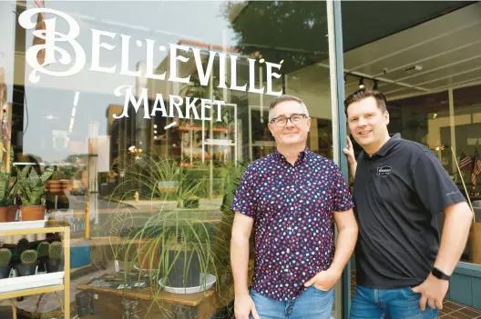  ?? REBECCA VILLAGRACI­A/THE MORNING CALL ?? Belleville Market owners Warren, left, and Derrick Clark announced its lineup of in-store events and activities for the 2023 holiday season.