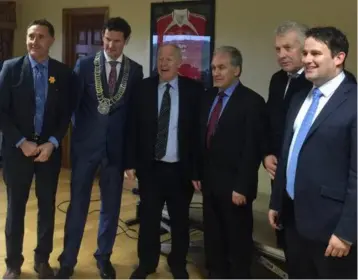  ??  ?? Minister Ring visits Cooley Kickhams.