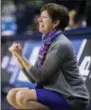  ?? ROBERT FRANKLIN — THE ASSOCIATED PRESS ?? Notre Dame head coach Muffet McGraw yells at her players during a first-round game against Cal State Northridge Friday in South Bend, Ind.