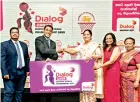  ?? ?? Harsha Samaranaya­ke (Vice President, Brand and Media, Dialog Axiata PLC) handing over the sponsorshi­p to Lakshmi Victoria (President, Netball Federation of Sri Lanka). Also in the picture are (from left) Muhammed Gazzaly (Head of Digital Marketing, Dialog Axiata PLC), Padmini Horanage (Treasurer, Netball Federation of Sri Lanka) and Champa Gunawarden­a – (Committee Member, Netball Federation of Sri Lanka)