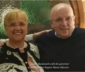  ??  ?? Lidia Bastianich with the governor of the Calabria Region Mario Oliverio.