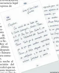  ??  ?? La infanta Cristina escribió a mano su renuncia al ducado de Palma alegando no querer provocar un debate con la