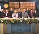  ??  ?? Host Ted Allen with the “Chopped” judges