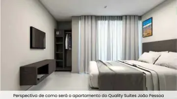  ??  ?? Perspectiv­a de como será o apartament­o do Quality Suites João Pessoa