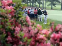  ?? Curtis Compton The Associated Press ?? Lee Westwood plays the third hole of the Masters. The Englishman, who had a pair of runner-up finishes in the Florida Swing, shot a 78 in the first round.