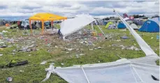  ?? FOTO: VALERIE GERARDS ?? So sieht das Festival-Gelände nach den letzten Auftritten aus.