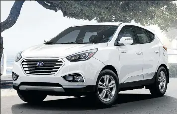 ?? — HYUNDAI FILES ?? The 2015 Hyundai Tucson Fuel Cell Electric Vehicle. Hyundai says it will be another 10 years before hydrogen cars start gaining wider acceptance.